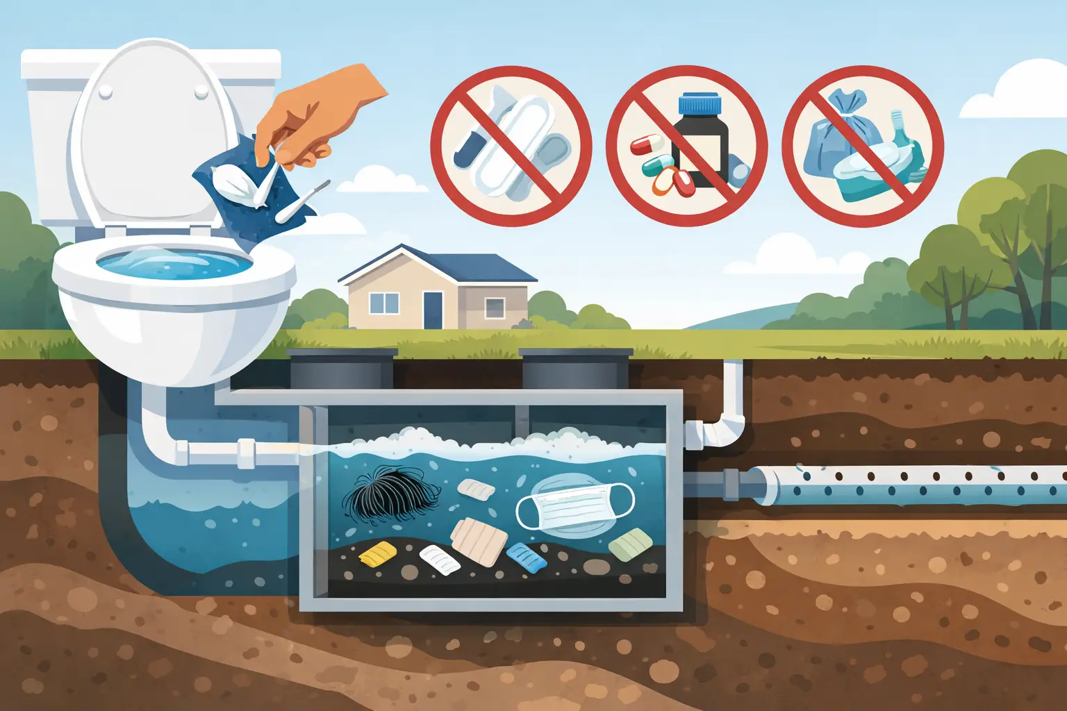 What Not to Flush With a Septic System at Home