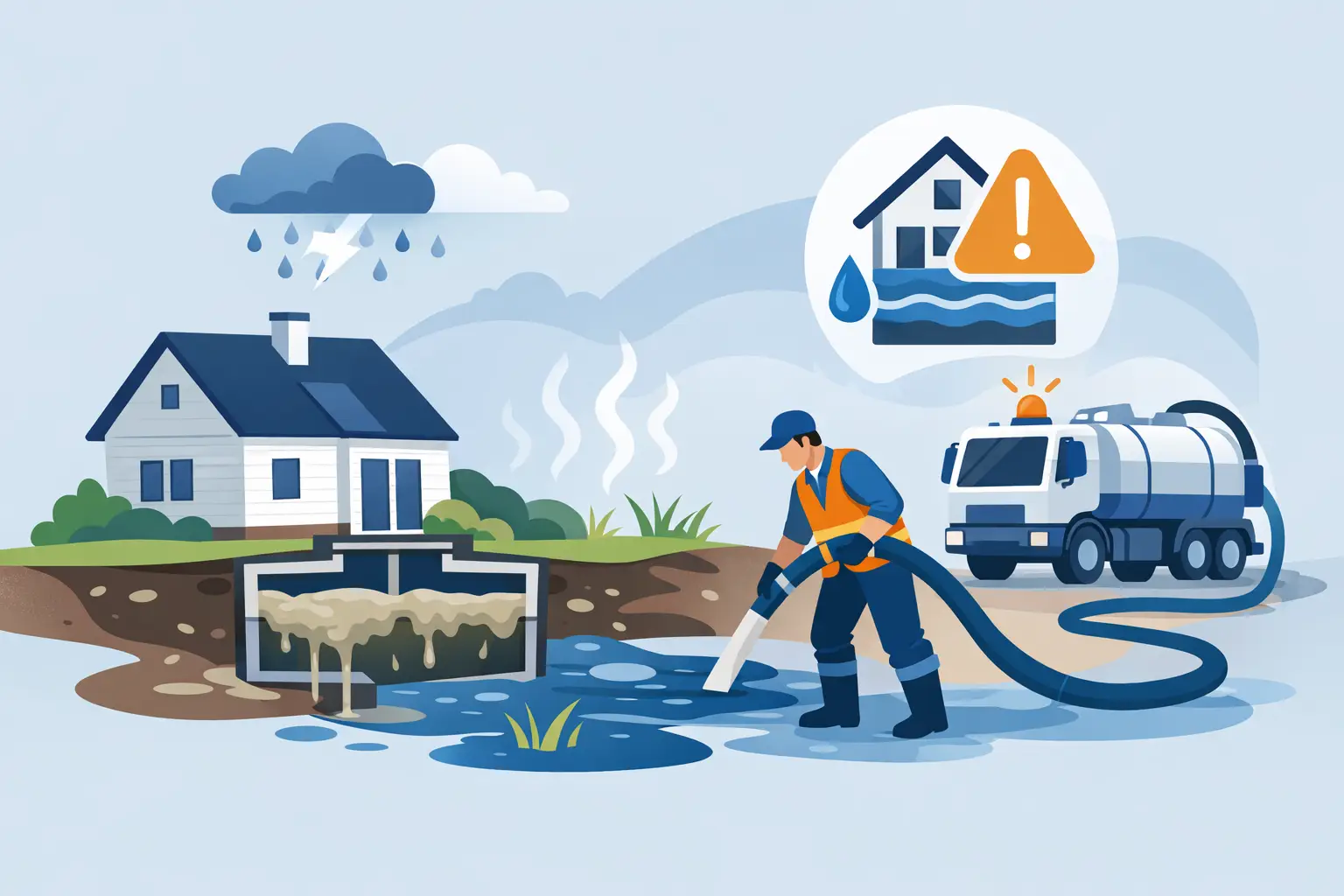 Emergency Septic Overflow Response Steps